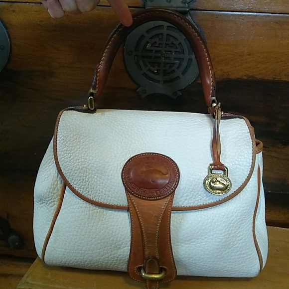 Dooney & Bourke Handbags - Dooney & Bourke Vintage White Leather Satchel